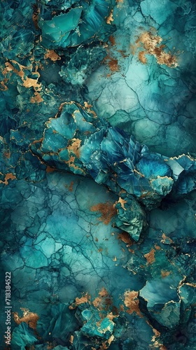 Emerald Waves and Golden Veins: A Mesmerizing Generative AI Landscape