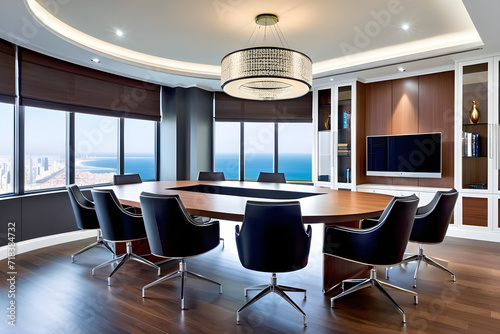 room  interior  office  table  furniture  chair  desk  Generative AI