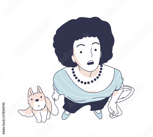 Person looking up doodle style vector
