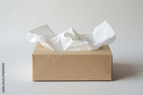 tissues in a box on light background