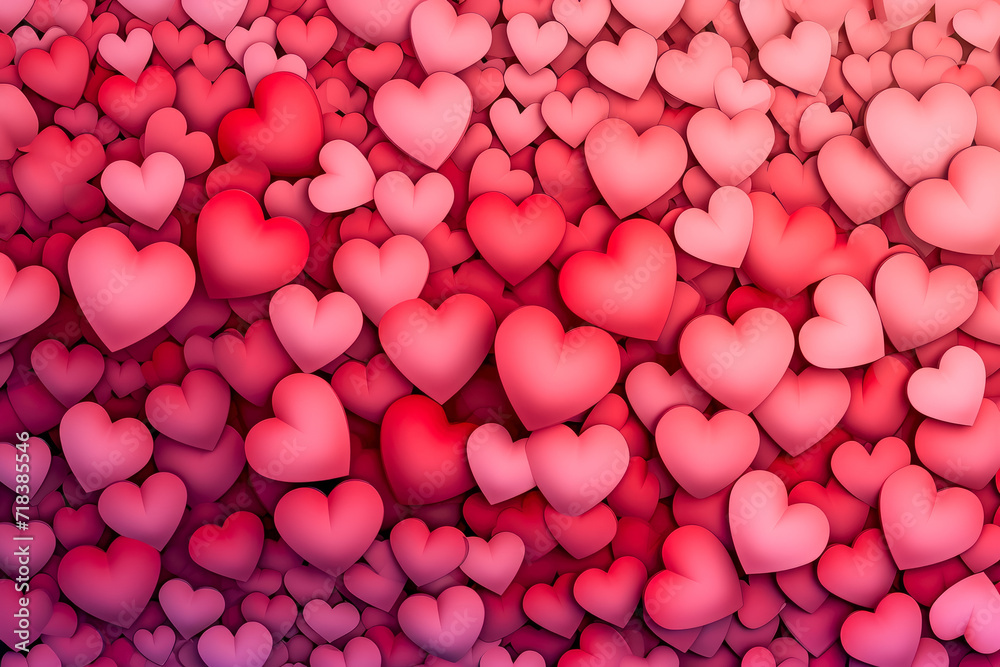 Create a pattern of hearts with a gradient of red and pink colors Create a pattern of hearts with a gradient of red and pink colors