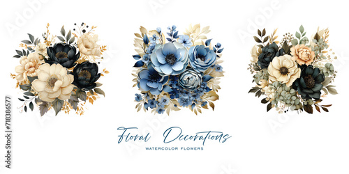 An elegant and beautiful watercolor flower is very suitable for wedding decoration purposes or as a wedding invitation element