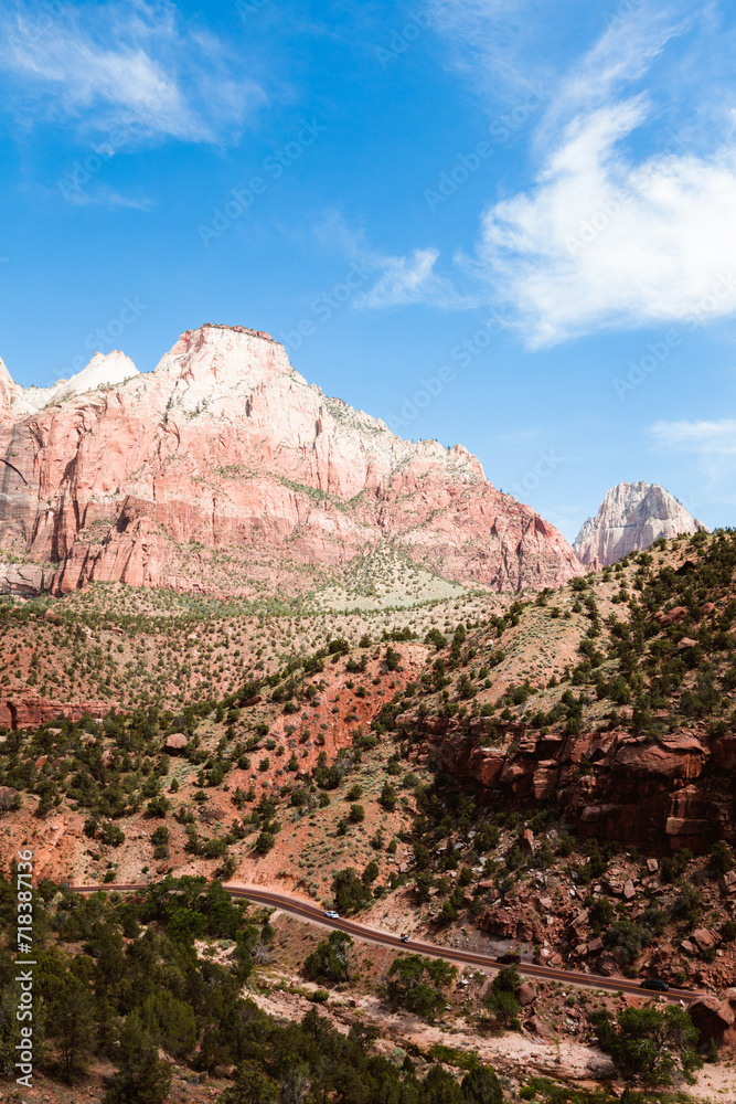 Valley at daytime, Zion Canyon National Park, Utah, United States Valley at daytime, Zion Canyon National Park, Utah, United States