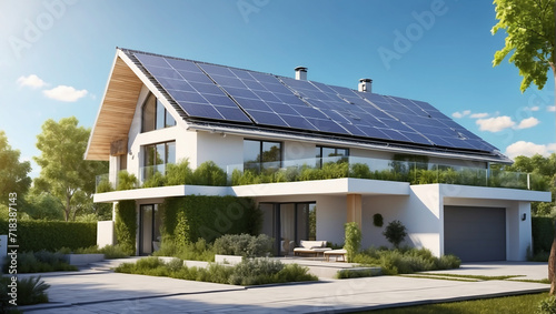 Ecological house, solar power station © Tatiana