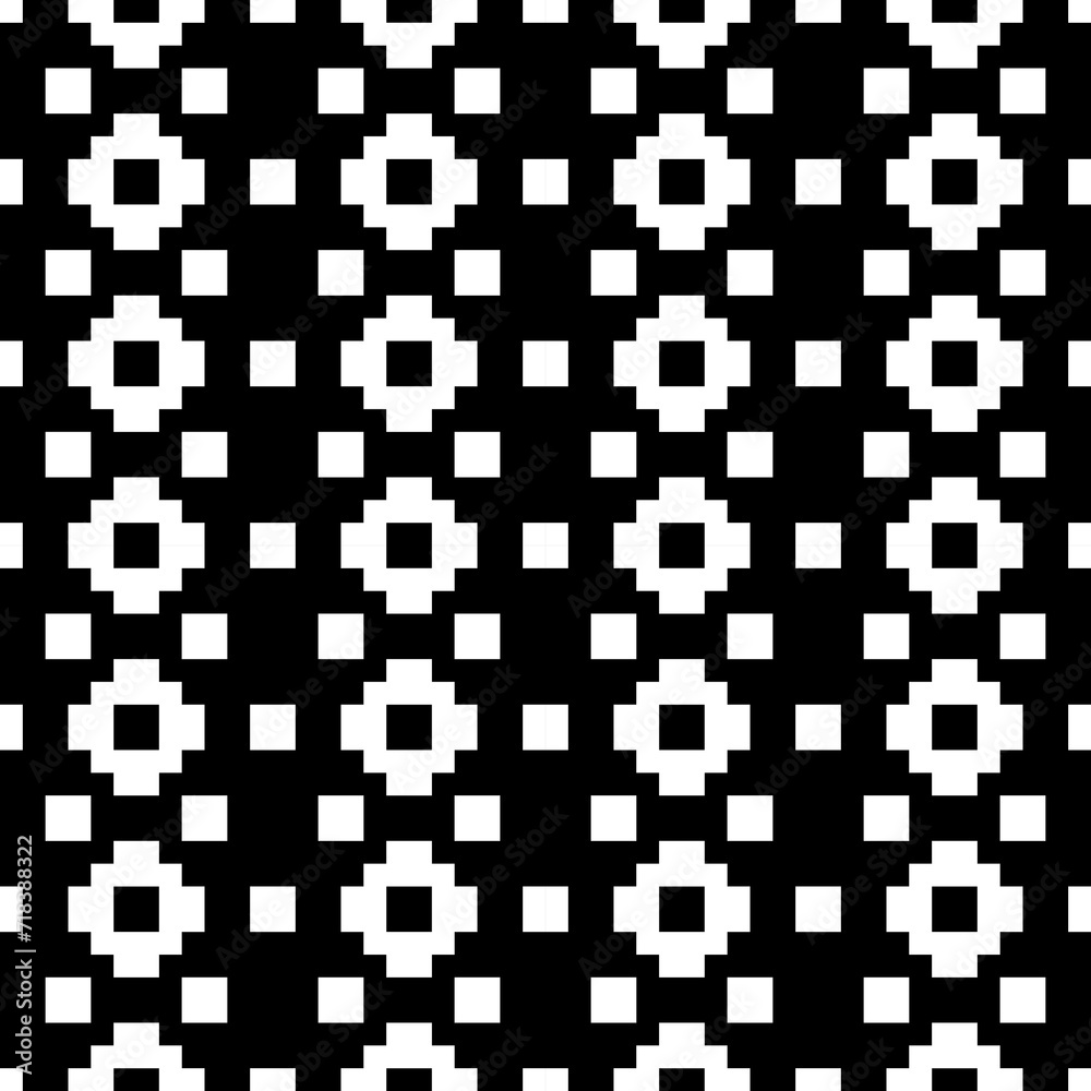 Seamless pattern. Ancient mosaic. Folk image. Ethnic background. Inca crosses, squares ornament. Tribe motif. Digital paper, web design, ethnical textile print. Tribal wallpaper. Vector artwork