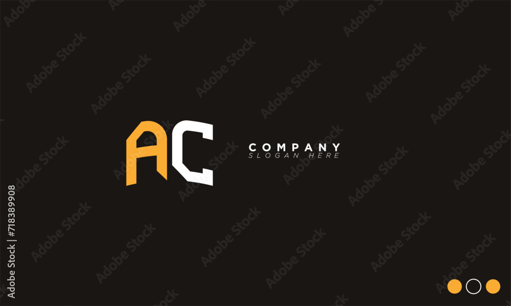  AC Alphabet letters Initials Monogram logo CA, A and C
