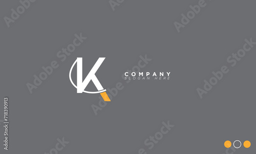  VK Alphabet letters Initials Monogram logo KV, V and K
