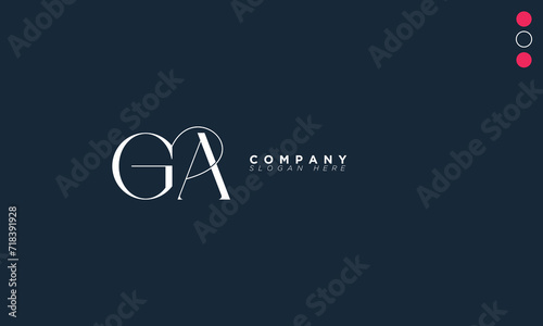  GA Alphabet letters Initials Monogram logo AG, G and A