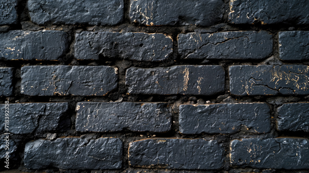 Naklejka premium Rough Black Brick Wall Texture