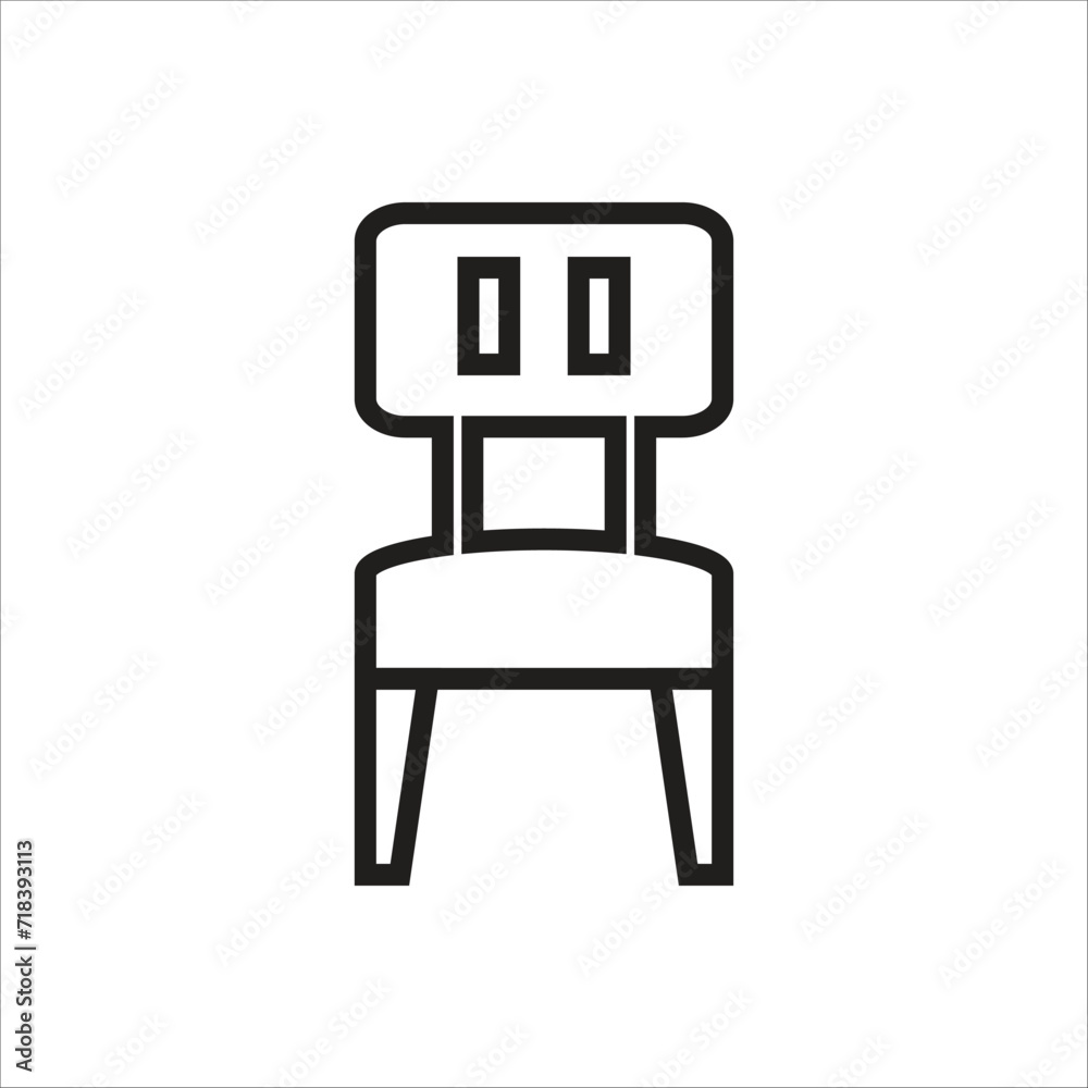chair vector icon line template chair vector icon line template