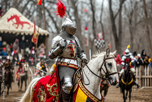 medieval jousting tournament, where knights in shining armor battle for honor and glory © mila103