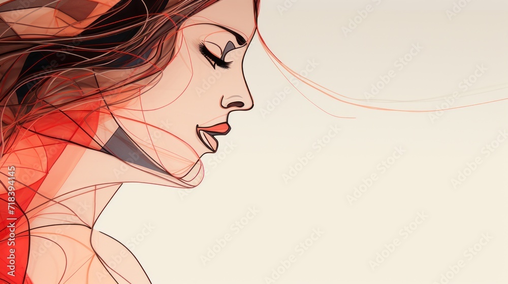 a digital painting of a woman's face with her hair blowing in the wind and her hair blowing in the wind. a digital painting of a woman's face with her hair blowing in the wind and her hair blowing in the wind.