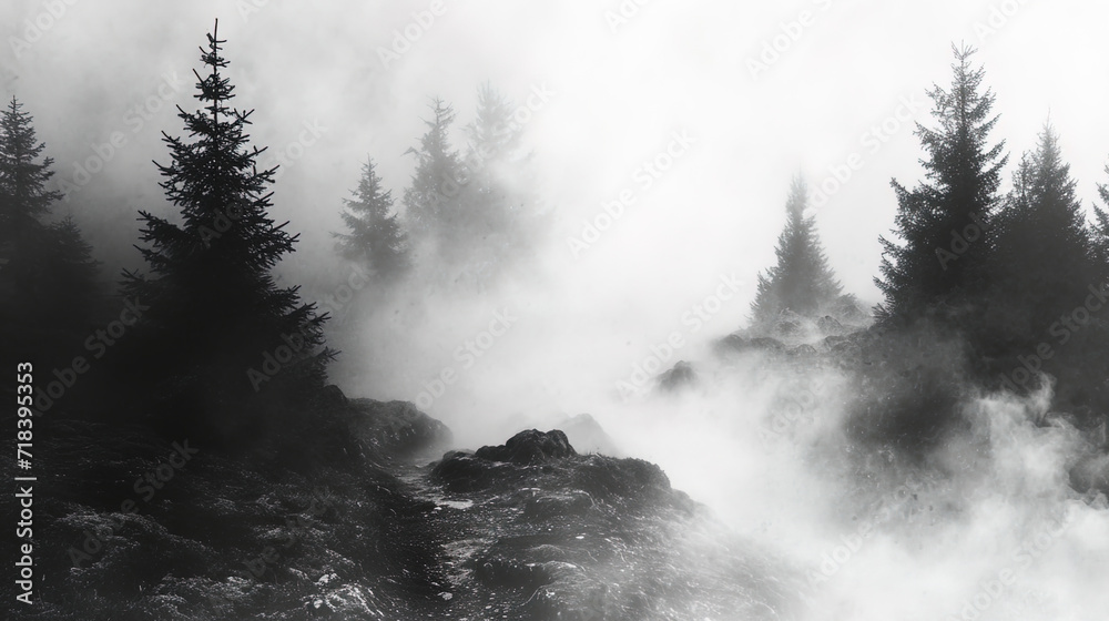 The abstract image where foggy forms create the effect of uncertainty and mystery The abstract image where foggy forms create the effect of uncertainty and mystery