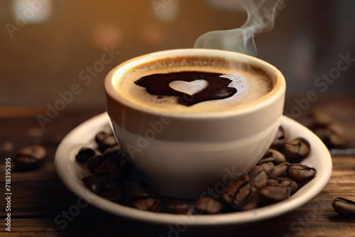 Kaffeeart mit einem Herz