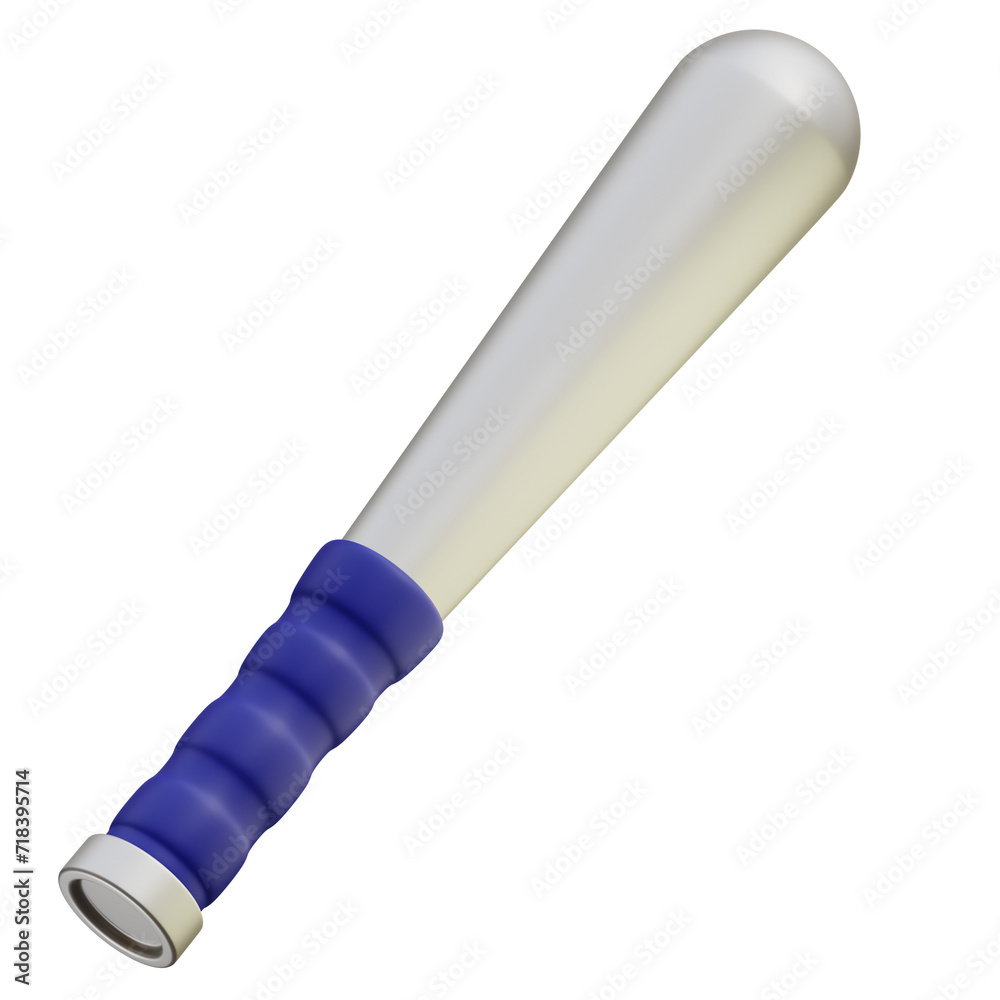 3d illustration of iron baseball bat 3d illustration of iron baseball bat