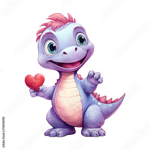 Imaginative Love  Valentine Lovely Dinosaur - Cute and Colorful Characters for Your Festivities