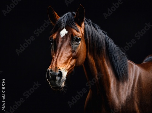Horse Elegance on a Black Canvas