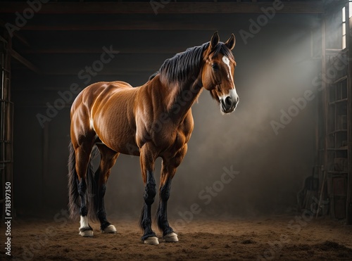 Studio Portrait of a Majestic Horse