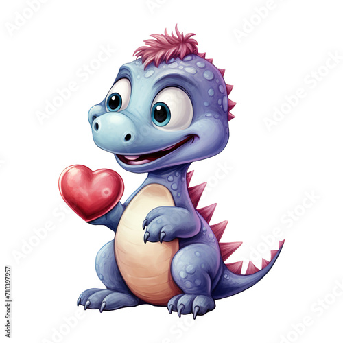 Imaginative Love  Valentine Lovely Dinosaur - Cute and Colorful Characters for Your Festivities