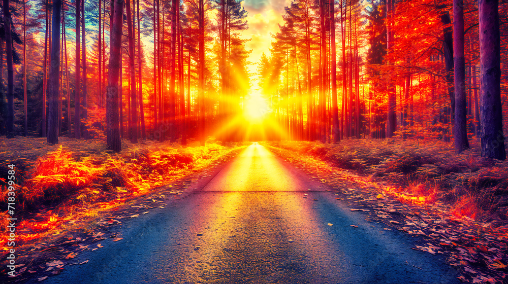 Nature and Rural Landscape, Autumn Road and Sky, Yellow Trees and Sunrise, Scenic and Beautiful Environment, Travel and Sunlight, Seasonal and Countryside, Outdoors and Sunny Nature and Rural Landscape, Autumn Road and Sky, Yellow Trees and Sunrise, Scenic and Beautiful Environment, Travel and Sunlight, Seasonal and Countryside, Outdoors and Sunny