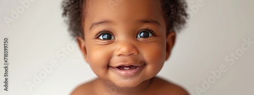 happy African American baby daycare banner background photo