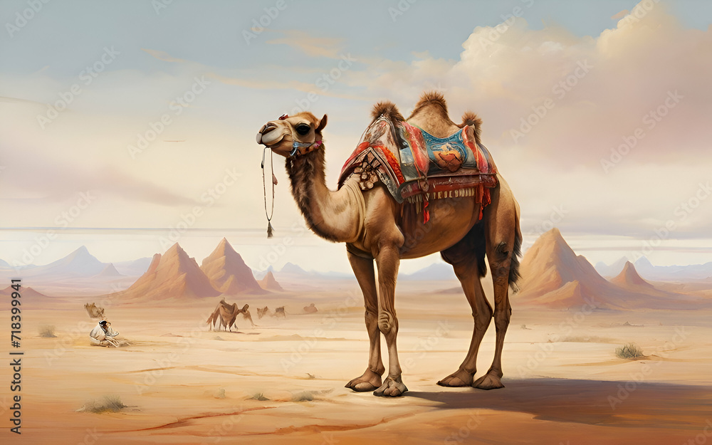 Fototapeta premium Camel closeup in the desert