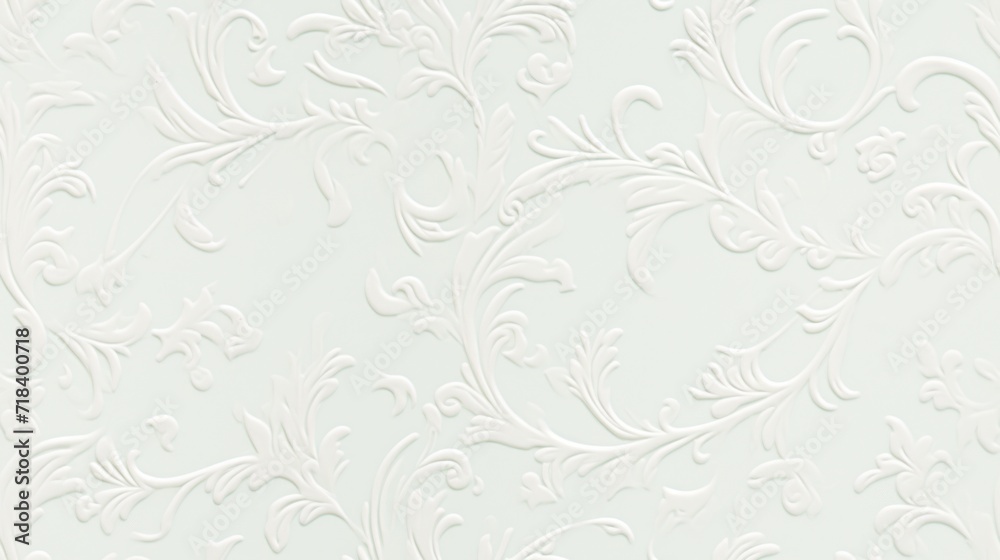  a close up view of a white wallpaper with a floral design on the bottom of the wall and bottom of the wall.