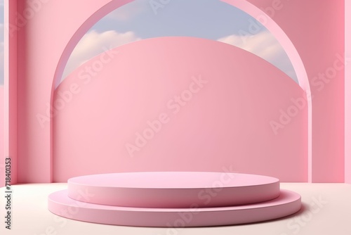 Pink Room With Round Object on Floor © we360designs