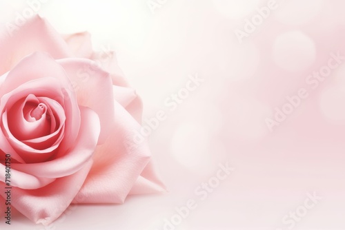 Close-up of Pink Rose on White Background