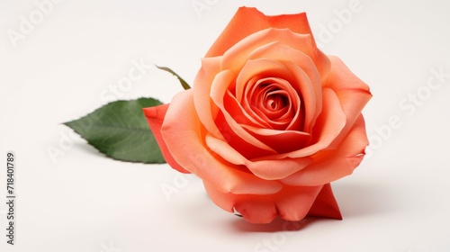 Orange Rose on White Background