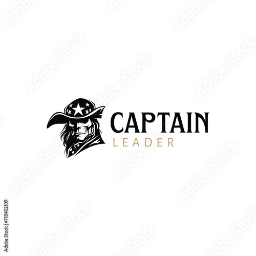 Pirate captain logo,marine military captain logo