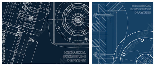 Engineering illustration set. Cover, flyer, banner, background