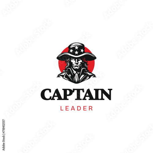 Pirate captain logo,marine military captain logo