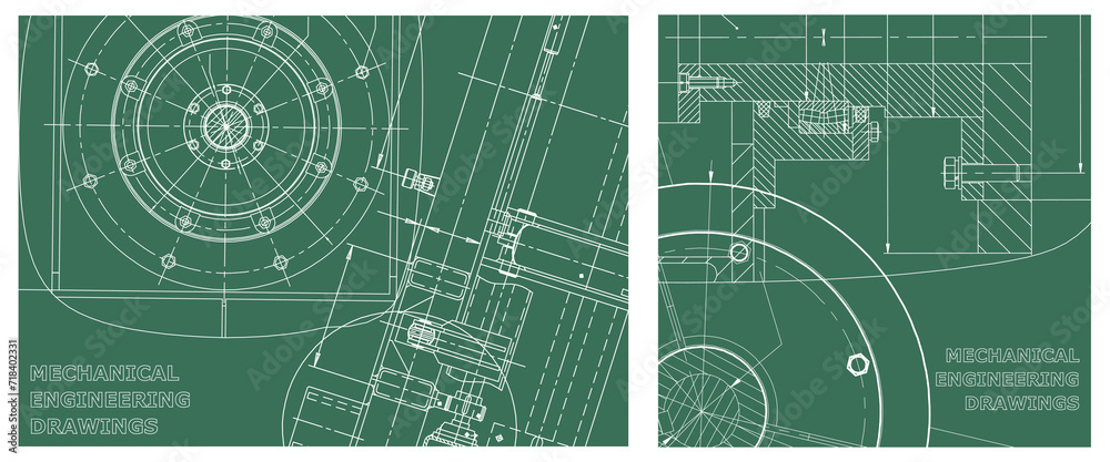 Naklejka premium Engineering illustration set. Cover, flyer, banner, background