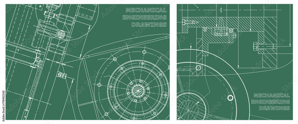 Naklejka premium Engineering illustration set. Cover, flyer, banner, background
