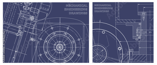Engineering illustration set. Cover, flyer, banner, background