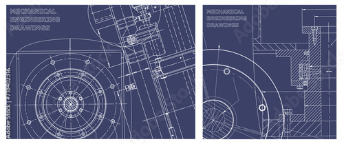 Engineering illustration set. Cover, flyer, banner, background