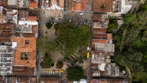 Salgar, Antioquia - Colombia. December 26, 2023. Aerial view with drone of the municipality located in the southwestern region of the department. photo