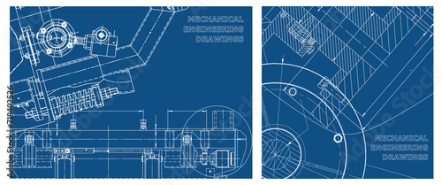 Engineering illustration set. Cover, flyer, banner, background