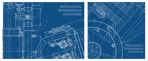 Engineering illustration set. Cover, flyer, banner, background