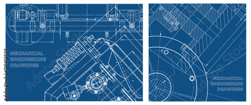 Engineering illustration set. Cover, flyer, banner, background
