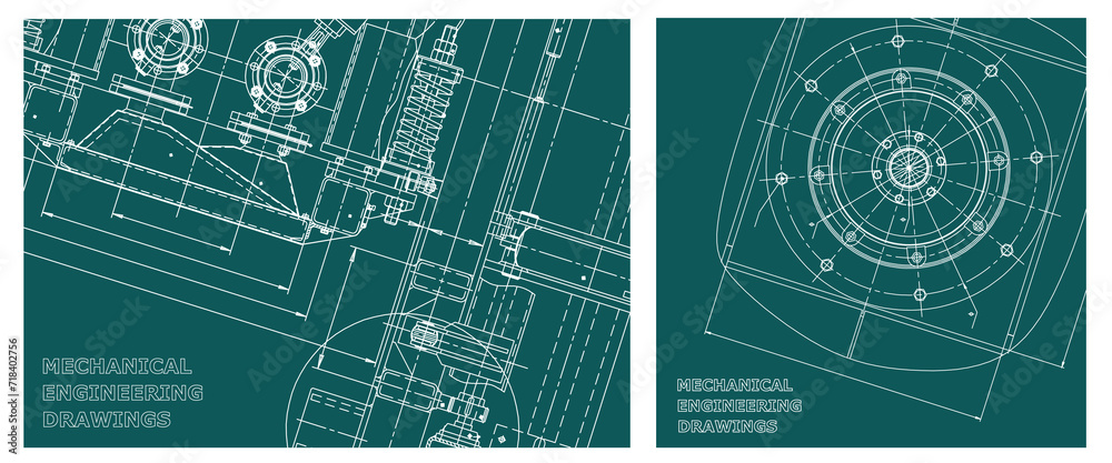 Fototapeta premium Engineering illustration set. Cover, flyer, banner, background