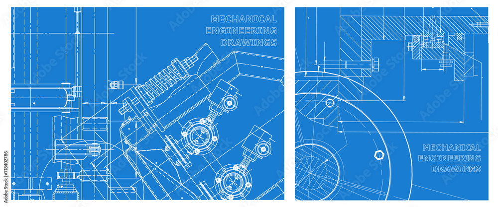 Naklejka premium Engineering illustration set. Cover, flyer, banner, background