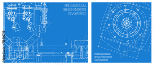 Engineering illustration set. Cover, flyer, banner, background
