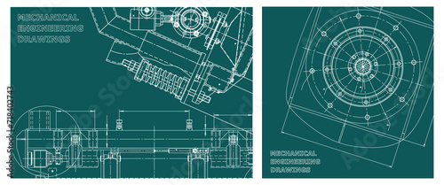 Engineering illustration set. Cover, flyer, banner, background