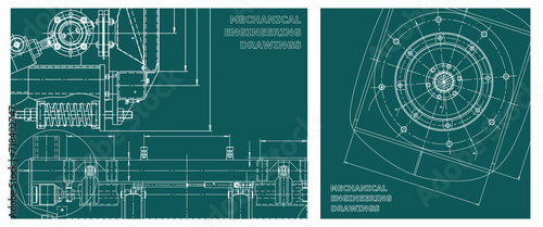 Engineering illustration set. Cover, flyer, banner, background