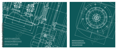 Engineering illustration set. Cover, flyer, banner, background