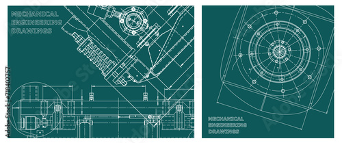 Engineering illustration set. Cover, flyer, banner, background