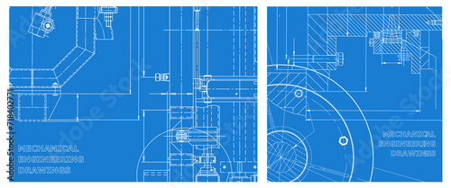 Engineering illustration set. Cover, flyer, banner, background