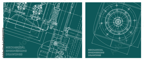 Engineering illustration set. Cover, flyer, banner, background